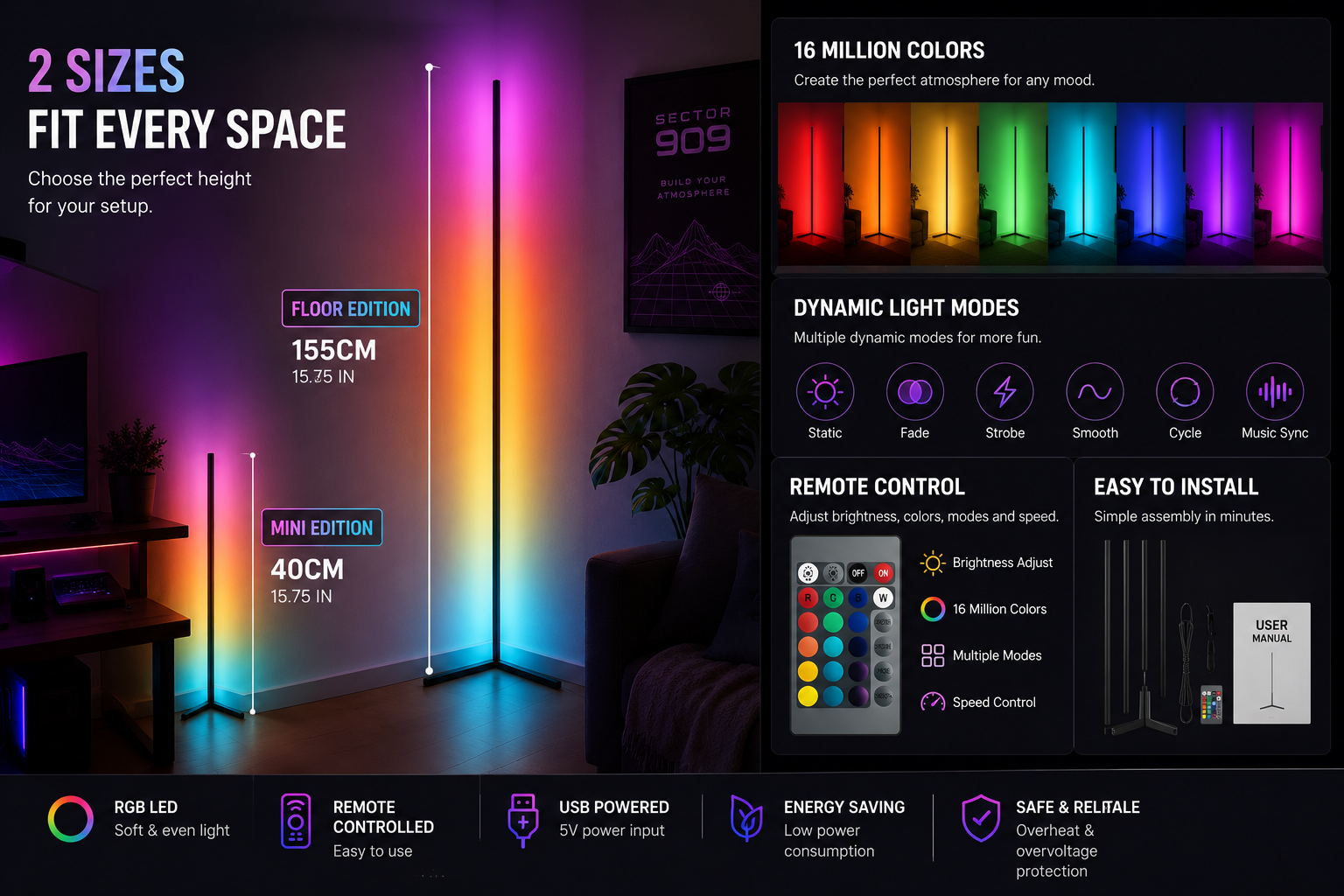 Sector 909 Dream Color Corner Lamp