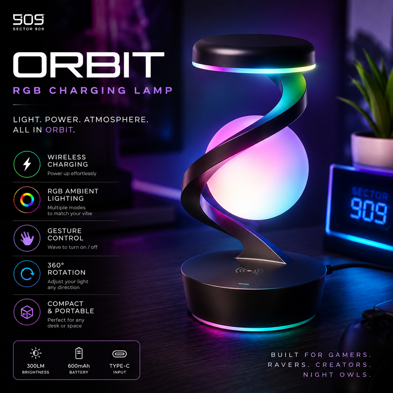Orbit RGB Charging Lamp