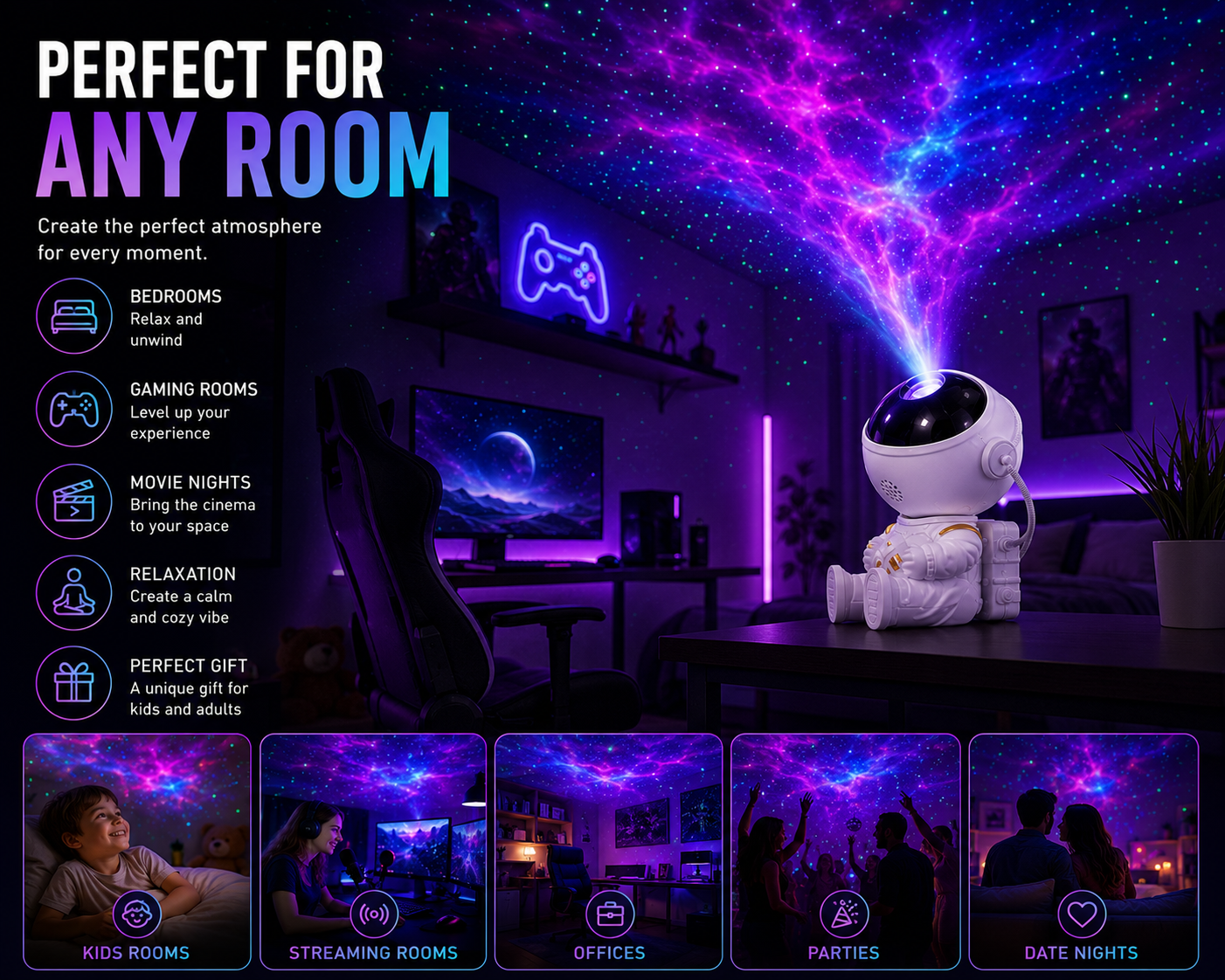 Sector 909 Astronaut Nebula Projector