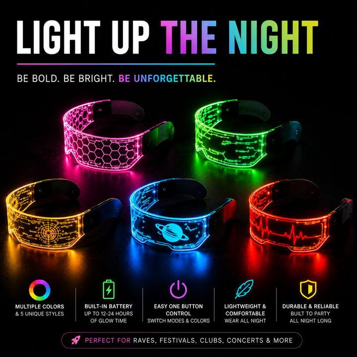 Sector 909 Neon Vision LED Party Glasses