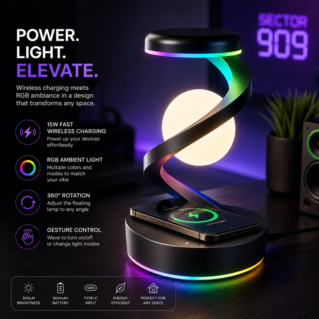 Orbit RGB Charging Lamp